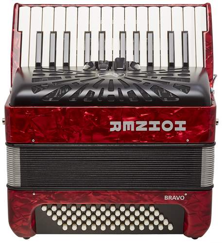 Hohner Bravo II 60 Red Silent key akordeon