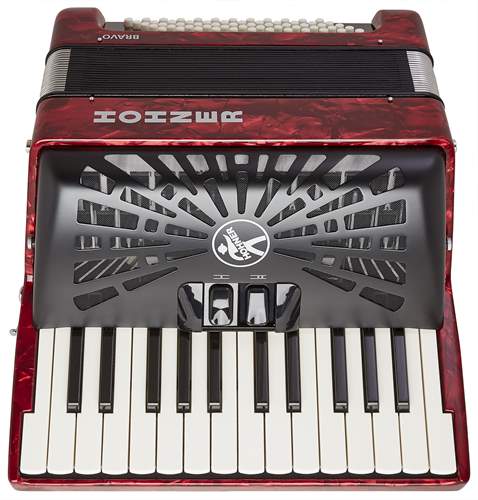 Hohner Bravo II 60 Red Silent key akordeon