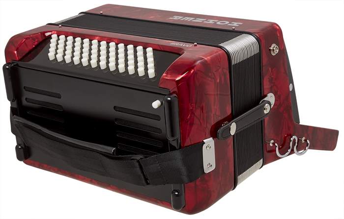 Hohner Bravo II 60 Red Silent key akordeon
