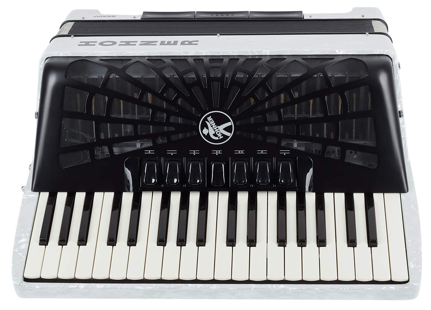 Hohner Bravo III 96 White Silent Key akordeon