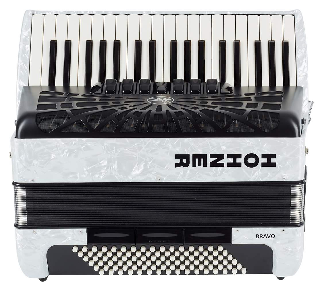 Hohner Bravo III 96 White Silent Key akordeon
