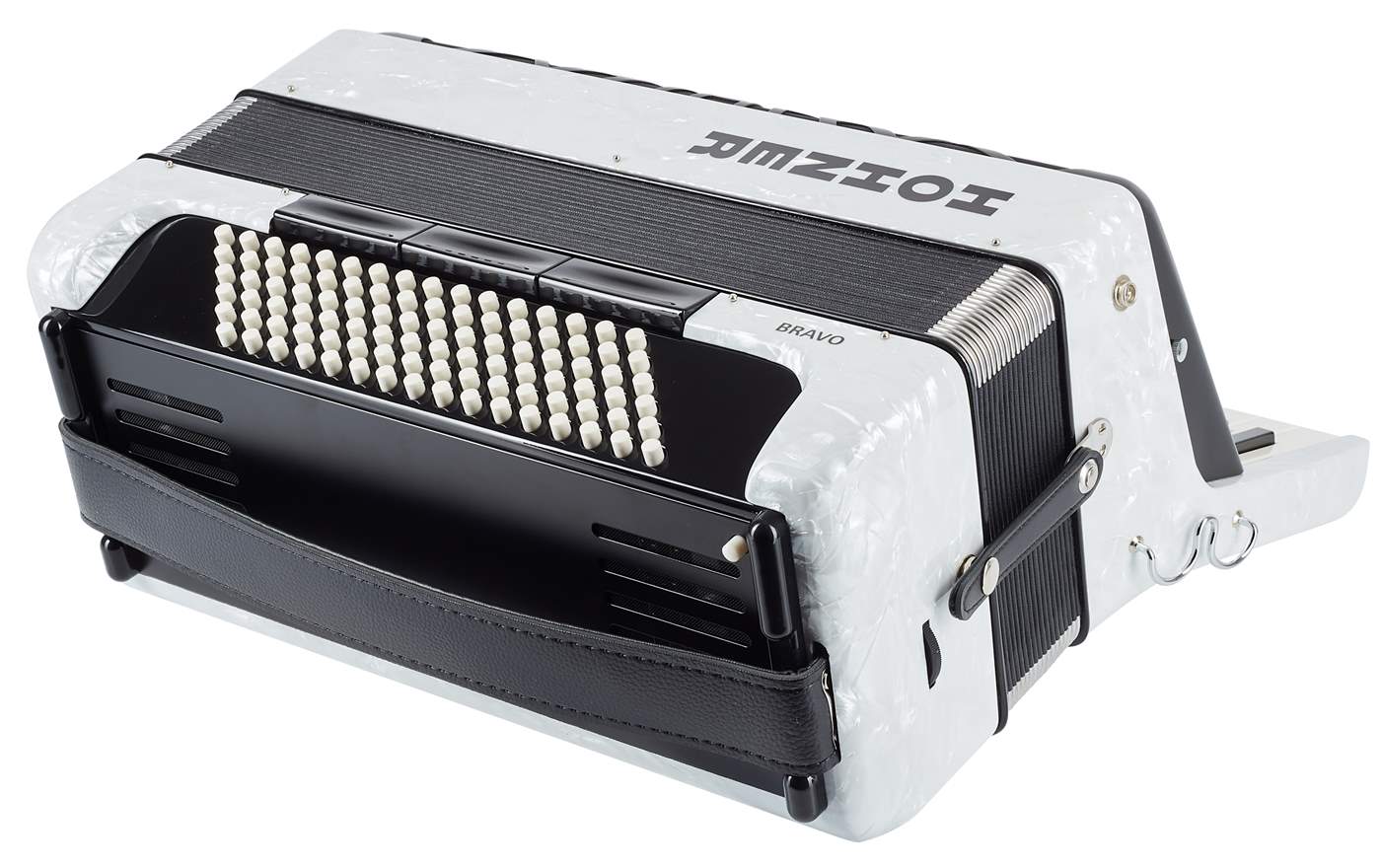 Hohner Bravo III 96 White Silent Key akordeon