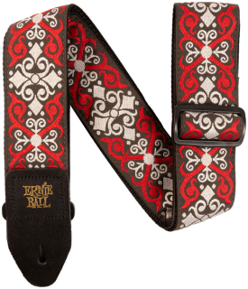 4695 Ernie Ball Red Trellis Jacquard Strap