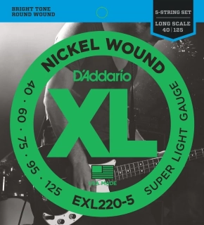 D'ADDARIO EXL220-5 Super Light - .040 - .125 struny pro baskytaru