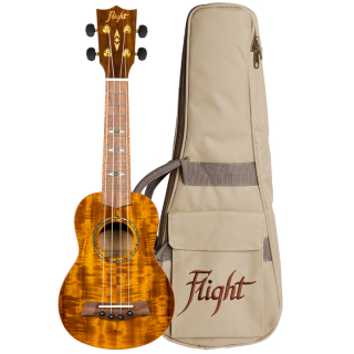 Flight DUS 445 Acacia lesk sopránové ukulele