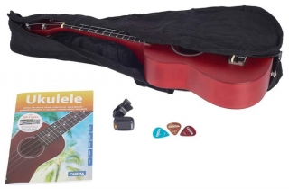 Cascha HH 3970 Red Sopránové ukulele SET