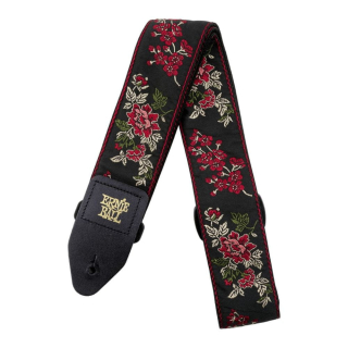 Ernie Ball Polypro Jacquard Strap - Red Rose kytarový řemen