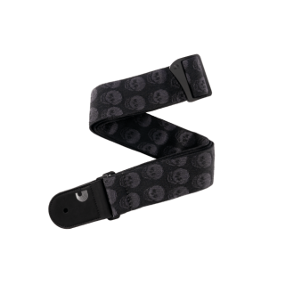 D'Addario woven Skulls Black kytarový řemen