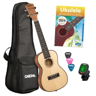 Cascha HH 2152 Solid Top koncertní ukulele set